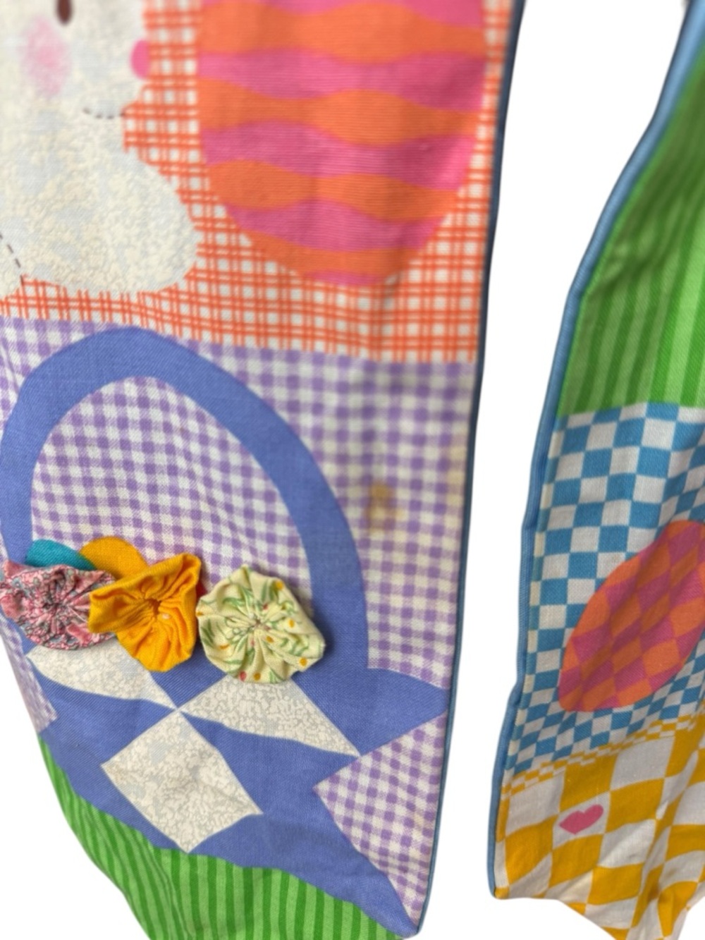 Vintage Easter Patchwork Vest Homemade With Appli… - image 5